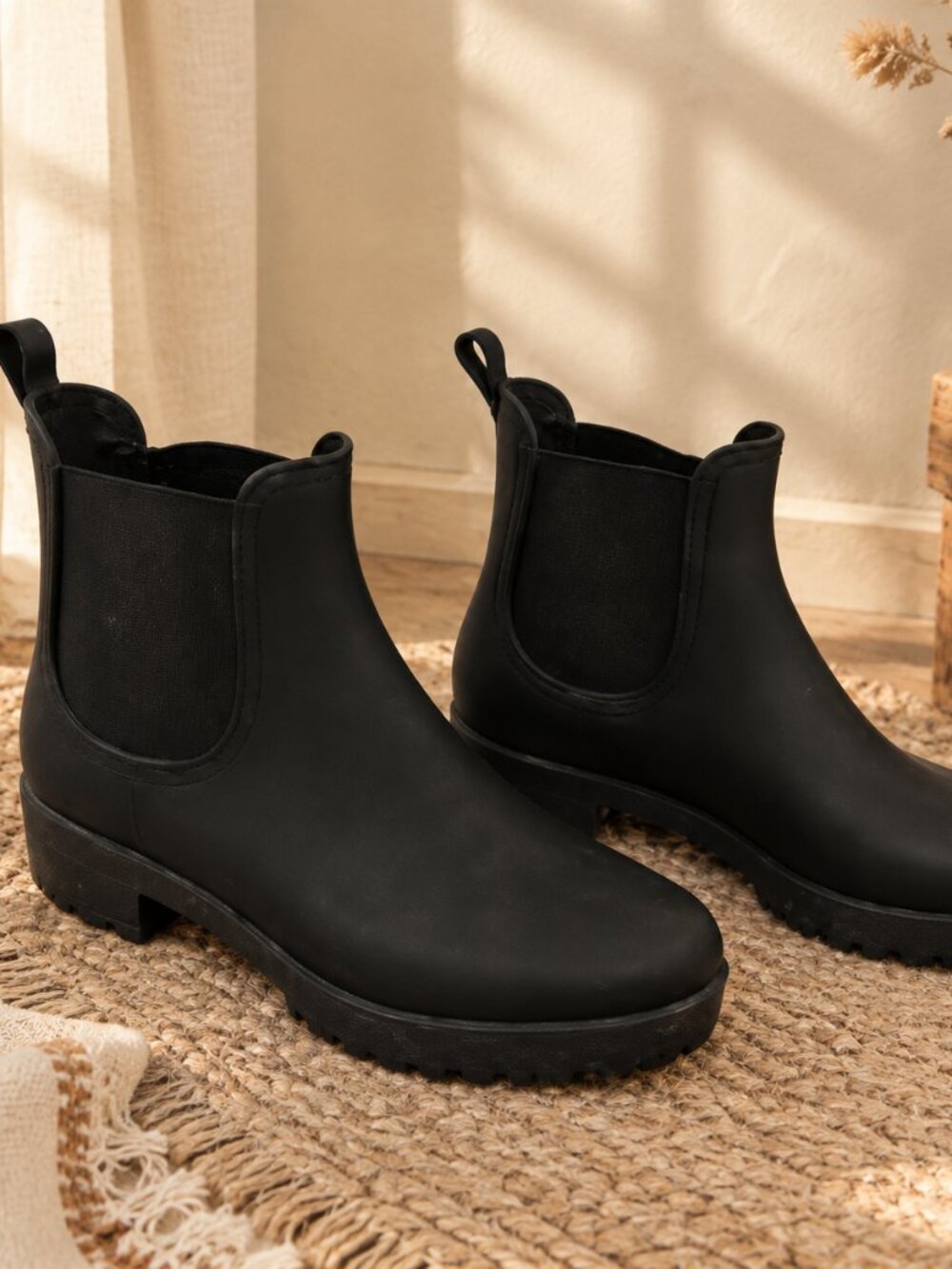 JEFFERY CAMBELL Cloudy Chelsea Rain Boots Black — Size 9